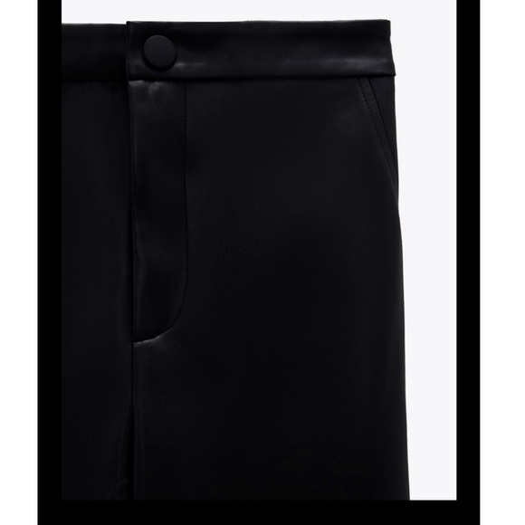 High waisted black faux leather leggings - Picture 5 of 8